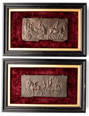 Lot 452 - â’¶ â–¡ A PAIR OF BRONZE 'TRIUMPH' PLAQUETTES