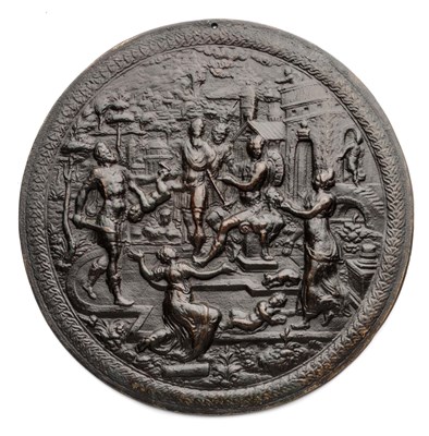 Lot 454 - â’¶ â–¡ A BRONZE PLAQUETTE OF THE JUDGEMENT OF SOLOMON