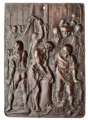 Lot 455 - â’¶ â–¡ A BRONZE PLAQUETTE OF THE SCOURGING OF CHRIST