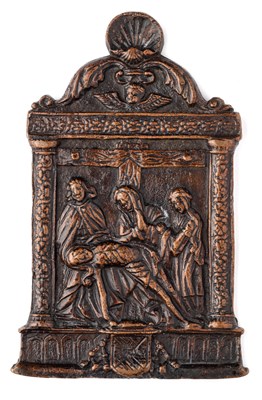 Lot 461 - â’¶ â–¡ A BRONZE PLAQUETTE OF THE DESCENT FROM THE CROSS