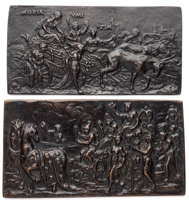 Lot 464 - â’¶ â–¡ TWO BRONZE 'TRIUMPH' PLAQUETTES