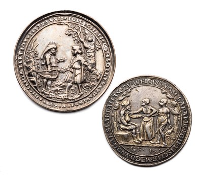 Lot 465 - â’¶ â–¡ TWO SILVER RELIGIOUS MEDALS