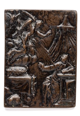 Lot 467 - â’¶ â–¡ A BRONZE PLAQUETTE OF THE ANNUNCIATION