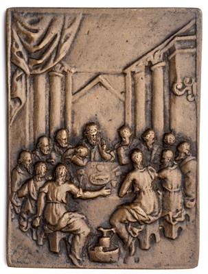 Lot 469 - â’¶ â–¡ A BRONZE PLAQUETTE OF THE LAST SUPPER