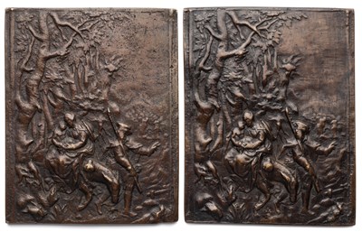 Lot 470 - â’¶ â–¡ A BRONZE PLAQUETTE OF THE FLIGHT INTO EGYPT