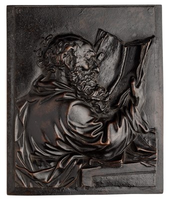 Lot 472 - â’¶ â–¡ A LARGE BRONZE PLAQUE OF ST. MARK