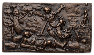 Lot 476 - â’¶ â–¡ A BRONZE PLAQUETTE OF PYRAMUS AND THISBE