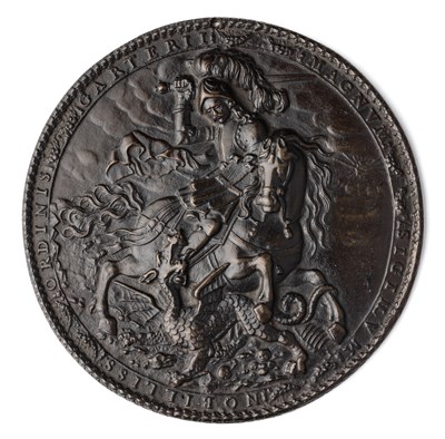 Lot 486 - â’¶ â–¡ A COPPER ELECTROTYPE MEDALLION OF ST GEORGE