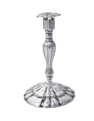 Lot 110 - A DUTCH SILVER MINIATURE CANDLESTICK, UNMARKED, 19TH CENTURY