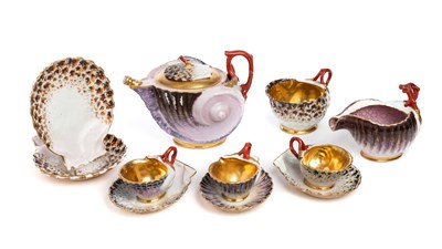 Lot 514 - A PARIS PORCELAIN 'NATURALISTIC' PART TEA SET