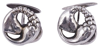 Lot 556 - A PAIR OF DANISH SILVER CUFFLINKS