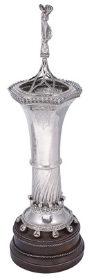 Lot 558 - AN ARTS AND CRAFTS SILVER VASE AND COVER