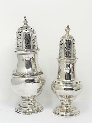 Lot 596 - TWO SILVER CASTERS