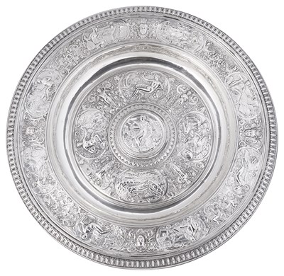 Lot 613 - A VICTORIAN SILVER 'TEMPERANTIA' BASIN (VENUS ROSEWATER DISH)