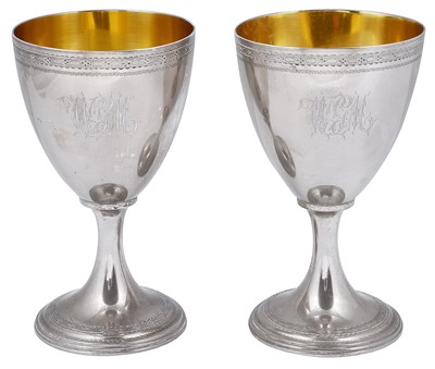 Lot 628 - A PAIR OF GEORGE III SILVER GOBLETS