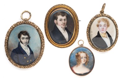 Lot 652 - ËœFOUR PORTRAIT MINIATURES