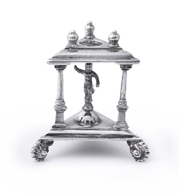 Lot 130 - A DUTCH SILVER MINIATURE STANDING SALT CELLAR, WILLEM VAN STRANT, AMSTERDAM, CIRCA 1730