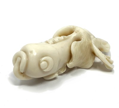 Lot 52 - ËœA WHITE CORAL FIGURE OF A GOLDFISH