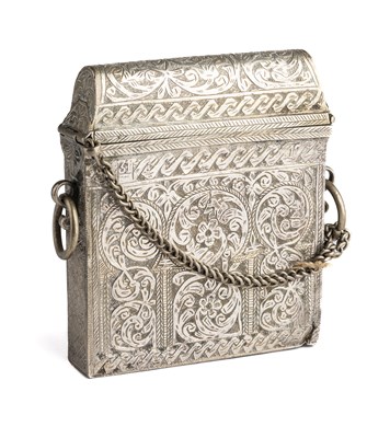 Lot 67 - A SILVER QUR'AN BOX, MOROCCO, 19TH CENTURY