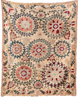 Lot 74 - AN SAMARKAND SUSANI, CENTRAL ASIA, LATE 19TH CENTURY