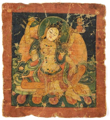 Lot 78 - A SMALL BUDDHIST PAINTING (TSAKLI), TIBET, 18TH / 19TH CENTURY