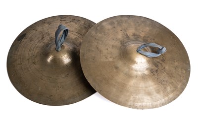 Lot 107 - A PAIR OF BRASS CYMBALS, 19TH CENTURY