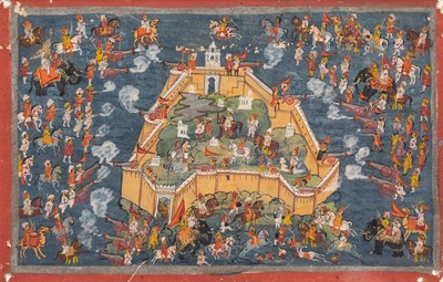 Lot 131 - A BESIEGED FORT, RAJASTHAN, INDIA, EARLY 19TH CENTURY