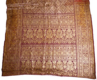 Lot 146 - A BENARES BROCADE SARI, NORTHERN INDIA, LATE 19TH CENTURY