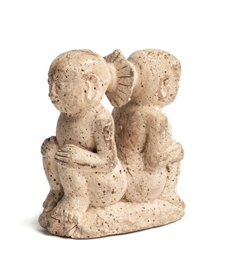 Lot 177 - A GROUP DEPICTING A PAIR OF INFANTS