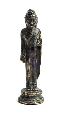 Lot 190 - A SMALL BRONZE FIGURE OF BUDDHA