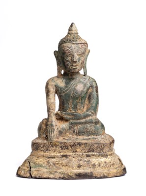 Lot 196 - A PYU GILT BRONZE FIGURE OF BUDDHA