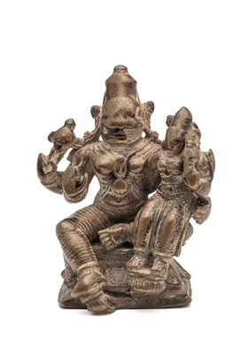 Lot 200 - A SMALL BRONZE FIGURE OF NARASIMHA