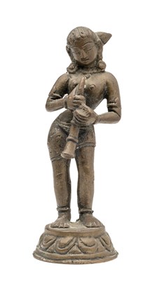 Lot 202 - A BRONZE FIGURE OF A FEMALE TRUMPETER