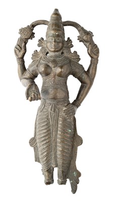 Lot 207 - A FRAGMENTARY BRONZE FIGURE OF VAISHNAVI