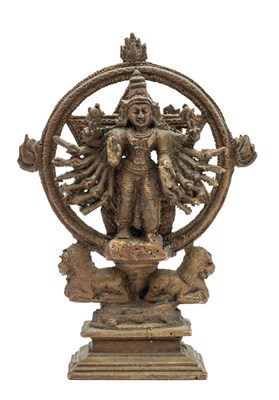 Lot 210 - A TWO SIDED BRONZE IMAGE, SOUTH INDIA, LATE 19TH CENTURY