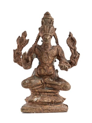 Lot 212 - A SMALL BRONZE FIGURE OF HAYAGRIVA