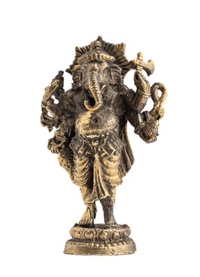 Lot 213 - A SMALL BRONZE FIGURE OF GANESHA