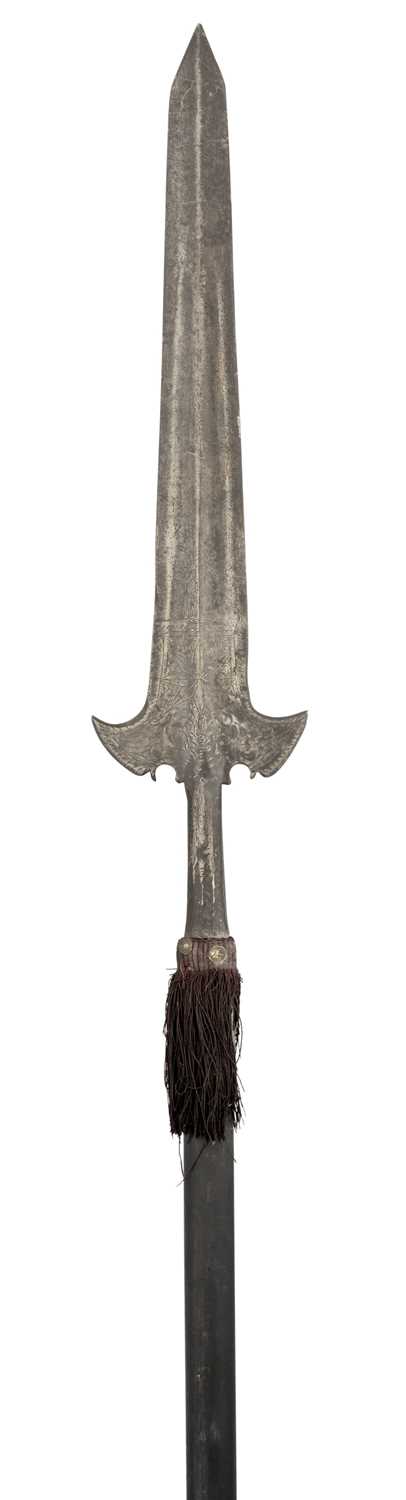 Lot 277 - A NORTH EUROPEAN HALBERD AND A PARTISAN, LATE 17TH CENTURY