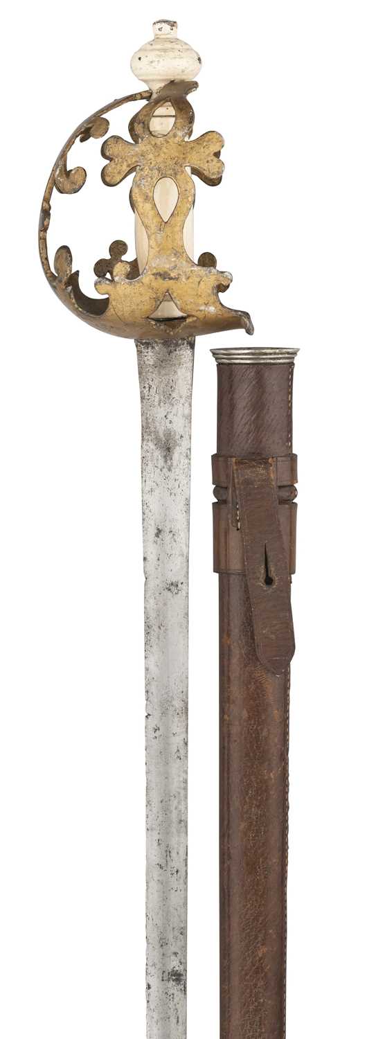 Lot 304 - A COMPOSITE HIGHLAND BASKET-HILTED MILITARY BROADSWORD, LATE 18TH CENTURY AND A ROBE SWORD
