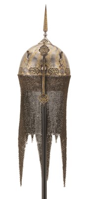Lot 42 - A FINE INDO-PERSIAN HELMET (KULAH-KHUD)