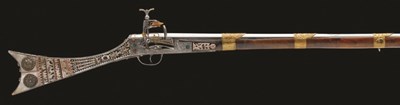 Lot 62 - **A 14 BORE ALBANIAN MIQUELET-LOCK GUN