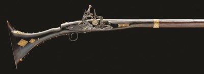 Lot 75 - A 16 BORE NORTH AFRICAN (MOROCCAN) SNAPHAUNCE GUN