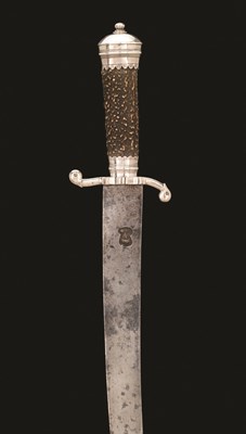 Lot 124 - AN ENGLISH SILVER-HILTED HUNTING SWORD