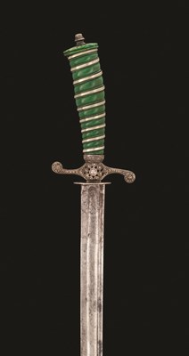 Lot 129 - A SILVER-MOUNTED HUNTING SWORD