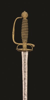 Lot 148 - AN ENGLISH BRASS-HILTED SMALL-SWORD