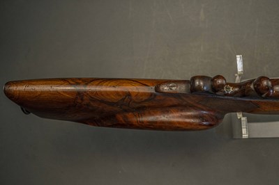 Lot 33 - A 120 BORE BAVARIAN BREECH-LOADING BUTT-RESERVOIR AIR GUN BY F. FACKLER IN AICHACH, MID-19TH CENTURY