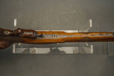 Lot 33 - A 120 BORE BAVARIAN BREECH-LOADING BUTT-RESERVOIR AIR GUN BY F. FACKLER IN AICHACH, MID-19TH CENTURY