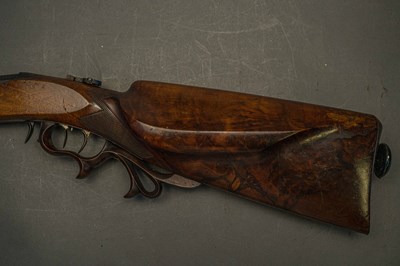 Lot 33 - A 120 BORE BAVARIAN BREECH-LOADING BUTT-RESERVOIR AIR GUN BY F. FACKLER IN AICHACH, MID-19TH CENTURY