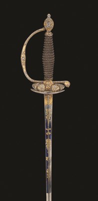 Lot 185 - A SMALL-SWORD WITH CHISELLED AND GILT HILT