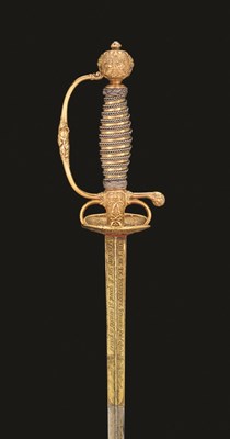 Lot 190 - A FRENCH SMALL-SWORD WITH GILT-BRASS HILT